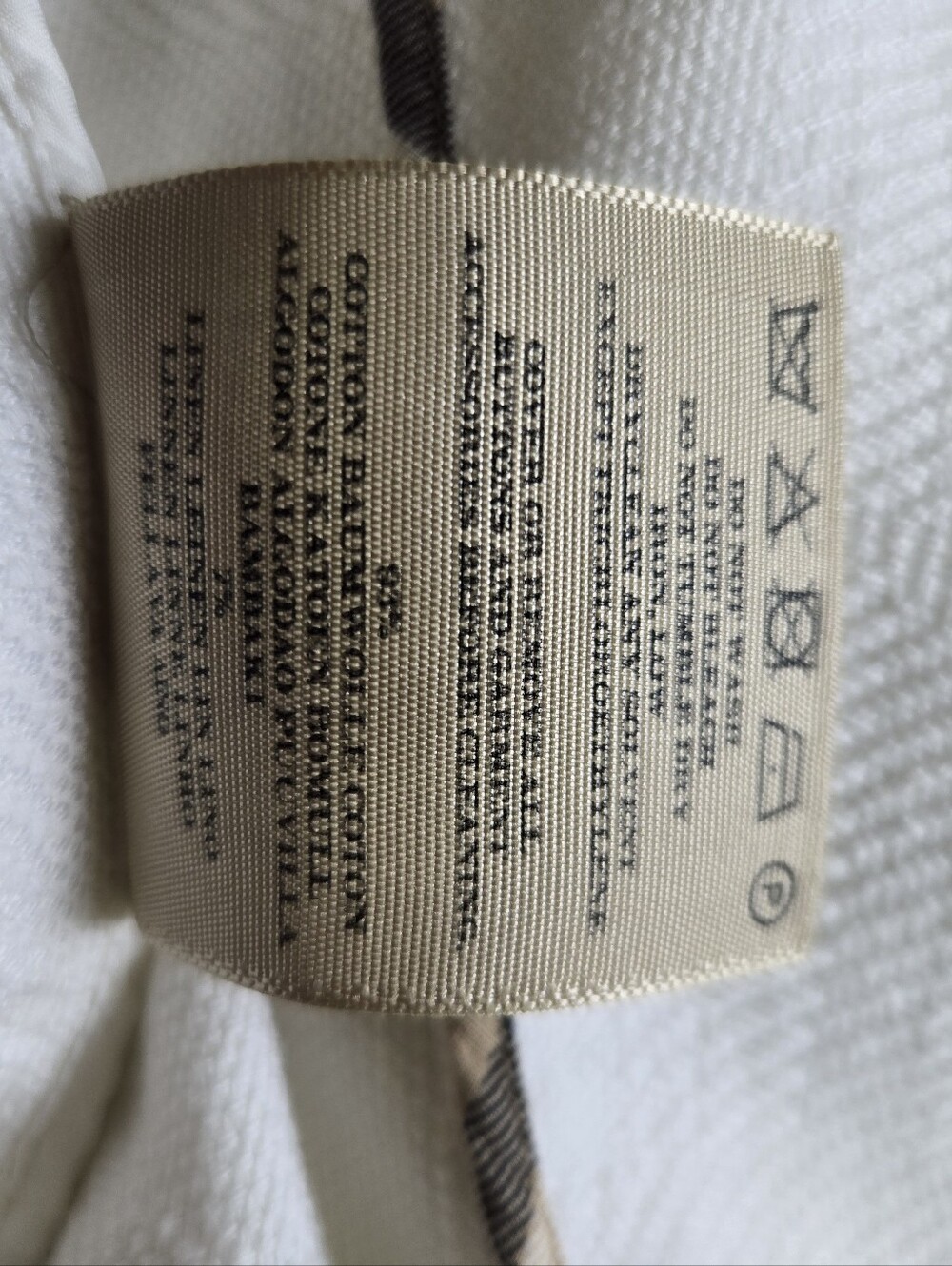 Burberry White Cotton-Blend Button Front Jacket Size 8 - Picture 14 of 16
